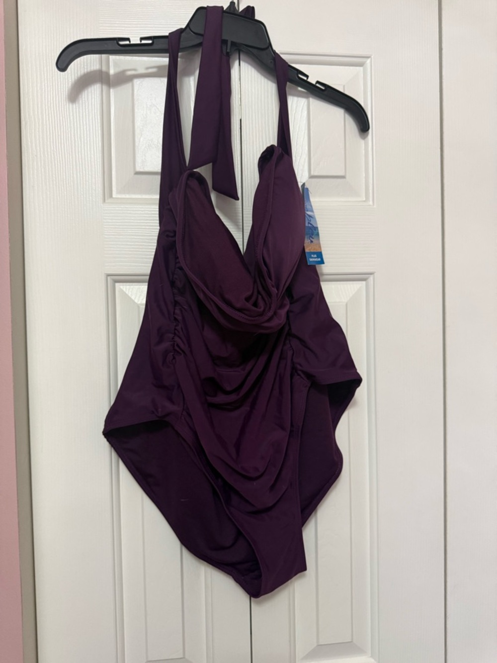 Rue21 Deep Plum Halter One-Piece Swimsuit